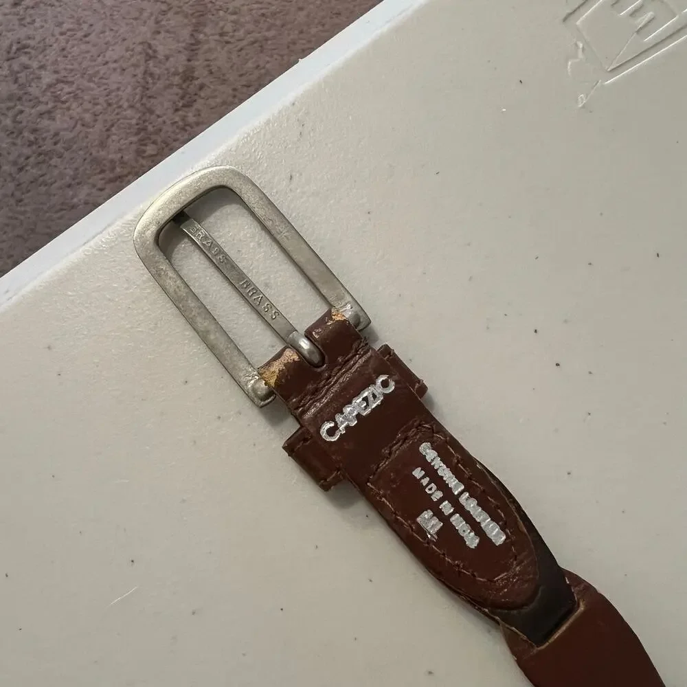 Capezio Genuine Leather Colored India Made Solid Brass Buckle Belt Size M/L